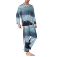 thumbnail image 2 of Lsque Lighthouse in a Stormy Sea Pattern Long Sleeve Pajama Set for Men - Soft 2-Piece Sleepwear and Loungewear Set with Pockets, Comfy Nightwear-X-Large, 2 of 7