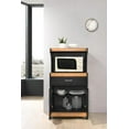 Hodedah Microwave Kitchen Cart, BlackBeech