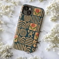 thumbnail image 5 of Tribal Geometric Art Phone Case, Earth Tone Abstract Pattern with Flowers & Figures, Boho Ethnic Style Cover Fits iPhone 16 15 14 13 12 11 Pro Max Mini, 5 of 6