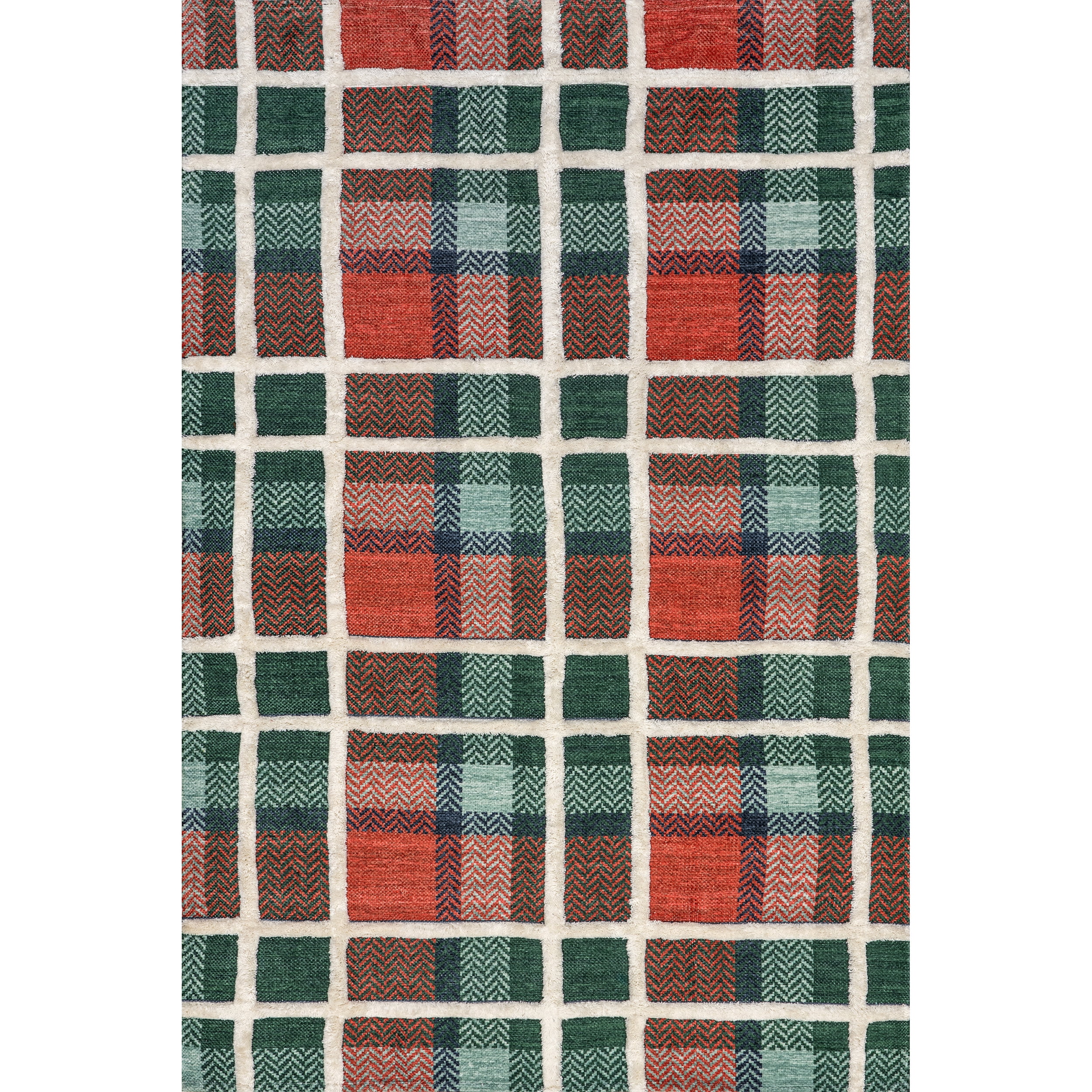 nuLOOM Clara High-Low Tartan Plaid Area Rug, 8' x 10', Hunter Green