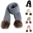 thumbnail image 2 of Zwiiyzr 2024 Kids Baby Scarf Soft Warm Knit Neck Warmer Winter Classic Scarf for Boys Girls Beige, 2 of 2
