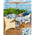 thumbnail image 5 of Hokiten Outdoor Tablecloths with Umbrella Hole & Zipper, Blue Flower 54x80 Inch Tablecloth Rectangle, Gradient Daisy Floral Watercolor Plant Waterproof Table Cloth, Patio/Pool/Picnic Table Covers, 5 of 7
