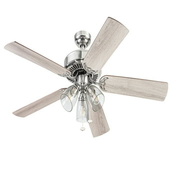 Better Homes & Gardens 52" 5 Blade Satin Nickel Ceiling Fan with 3 Lights