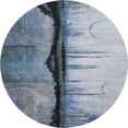 thumbnail image 2 of Addison Rugs Mayfield Premium Machine Washable Transitional Abstract Blue Round Rug, 8' X 8' Machine Washable Transitional Abstract Blue Oversized Sherpa Throw Blanket, 2 of 6