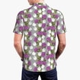 thumbnail image 3 of Balery Rose Flowers Printed Men’s Short Sleeve Polo Shirt, Midweight Men's Shirt,Golf Polo shirts -Medium, 3 of 8