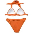 thumbnail image 5 of Babcutegg Women's Split Swimsuit 2 Piece Backless Bikini Set with Removable Cups Orange Size 2XL, 5 of 5
