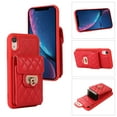 thumbnail image 2 of Nalacover Crossbody Wallet Case for iPhone XR, [6 Card Slots] Leather Purse Phone Case Luxury Buckle Closure Card Holder Shoulder Strap Handbag Case Women For iPhone XR, Red, 2 of 11