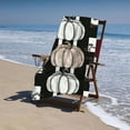 thumbnail image 4 of PHYHOO Beach Towels Fall Black and White Buffalo Plaid Check Pumpkin Soft Pool Swimming Towels Quick-Dry &amp; Super Absorbent Vintage Halloween Microfiber Sand Free Pool Travel Swimming 30x60in, 4 of 8