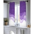 thumbnail image 5 of Purple Waves Sheer Curtains 39 Inch Length 2 Panels Set for Living Room/Bedroom, Ombre Abstract Art Gradient Modern Kitchen Curtains Grommet Semi-Sheer Curtains Drapes Window Treatments 27.5"x39"x2, 5 of 7
