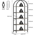 thumbnail image 3 of Qinaqin 5 Niveles Arched Madera Bookcase Moderno cm de Profundidadisplay Rack para Dormitorio Living Sala Hogar o Oficina Gris, 3 of 6