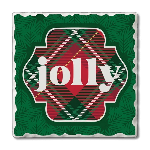 Thirstystone Jolly Plaid Single Tumbled Tile Coaster Create Your Own Set