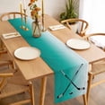 thumbnail image 3 of Teal Green Table Runner - 60 Inch Long, Kitchen Dining Table Runner Dresser Scarves, Gradient Simple Ice Hockey Sport Game Farmhouse Decor for Coffee Tables Wedding Party Banquet, 3 of 8