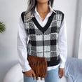 Women's Sweater Vest VNeck Casual Loose Knit Sweater Vest TBKOMH