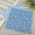 7pcs Blue Flowers Cotton Fabric Squares Quilting Sewing Precut DIY Sheet for Craft Patchwork(S