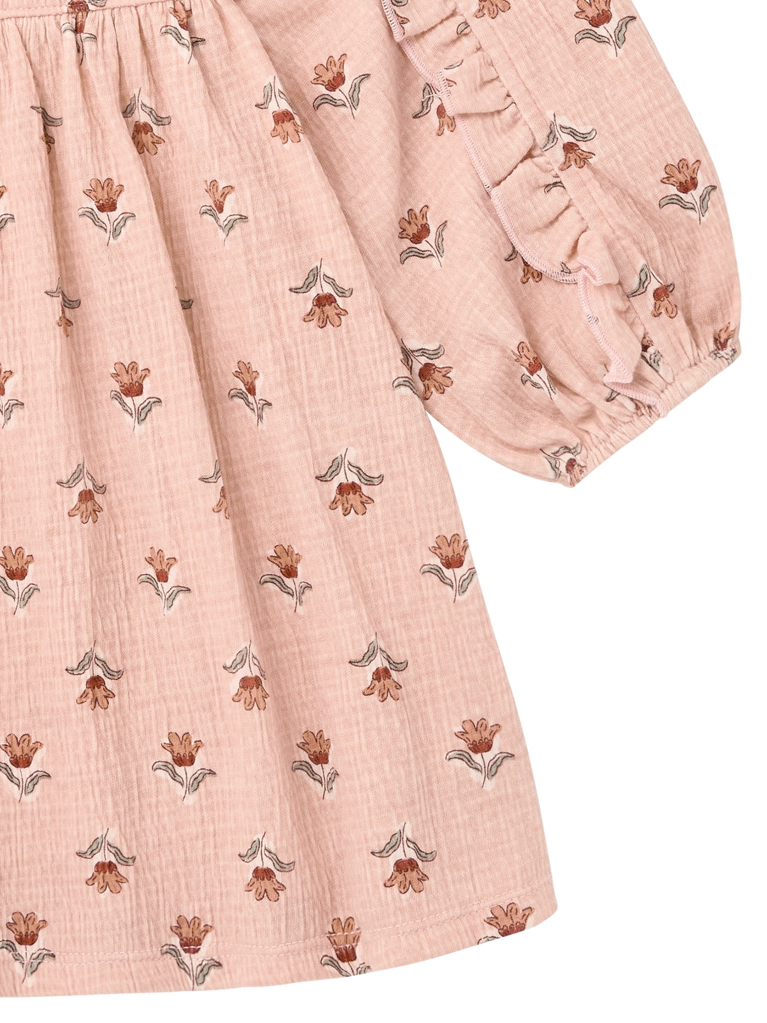 Modern Moments by Gerber Toddler Girl Dress with Ruffle Detail, Sizes 12 Months - 5T