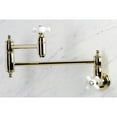 thumbnail image 2 of Kingston Brass KS3102PX Restoration Wall Mount Pot Filler Faucet, Polished Brass, 2 of 8
