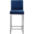 thumbnail image 3 of Home Square 2 Piece Upholstered Velvet Counter Stool Set in Navy Blue, 3 of 4
