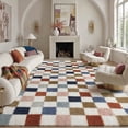 thumbnail image 2 of BERTHMEER 8'x10' Large Shag Area Rugs for Living Room Bedroom Dining Room Plush Pile Soft Checkered Fluffy Geometric Modern Indoor Carpets Rugs,Multicolor, 2 of 6