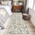 thumbnail image 4 of 2'x6' Rug Runners for Hallways Kitchen, Spring Flowers Non Slip Entryway Beside Floor Carpet Runner, Farmhouse Sage Green Pastoral Floral Leaf Washable Laundry Room Bedroom Throw Rugs Mat, 4 of 8