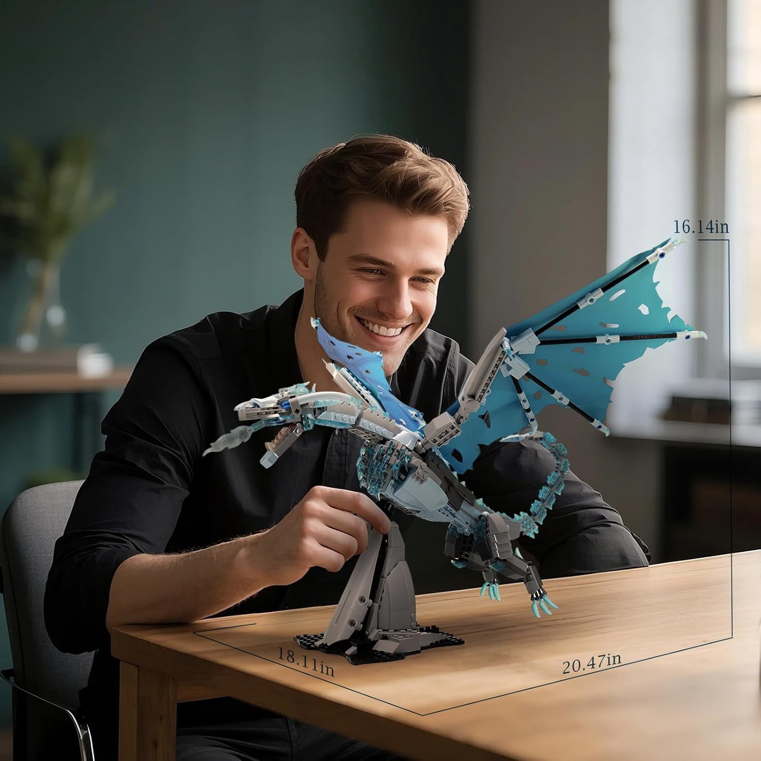 BrixVibe Ice Dragon Building Set Compatible with Lego Animal for