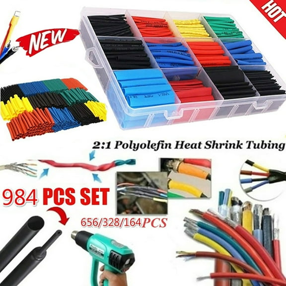 Racing Butterfly Upgraded 164/328/656/984Pcs Heat Shrink Tubing Insulation Shrinkable Tube