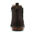 thumbnail image 3 of Journee Womens Ellis Inside Zip Stacked Heel Booties, Widths Available, 3 of 9