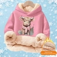 thumbnail image 2 of Kids Highland Cow Sweatshirt- Soft Lined Christmas Sweatshirts with Highland Cow Print, Cozy Warm Kids Jacket Top for Winter Outdoor Play and Holiday Activities, 2 of 5