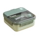 thumbnail image 2 of Plastic Bento Lunch Box Microwave Safe | Portable Food Container for Office | Geometric Window Pane Design | Super Large Capacity | Dual Compartments | 1 Pc | Blue Green | 6.69x6.69x2.95in, 2 of 6