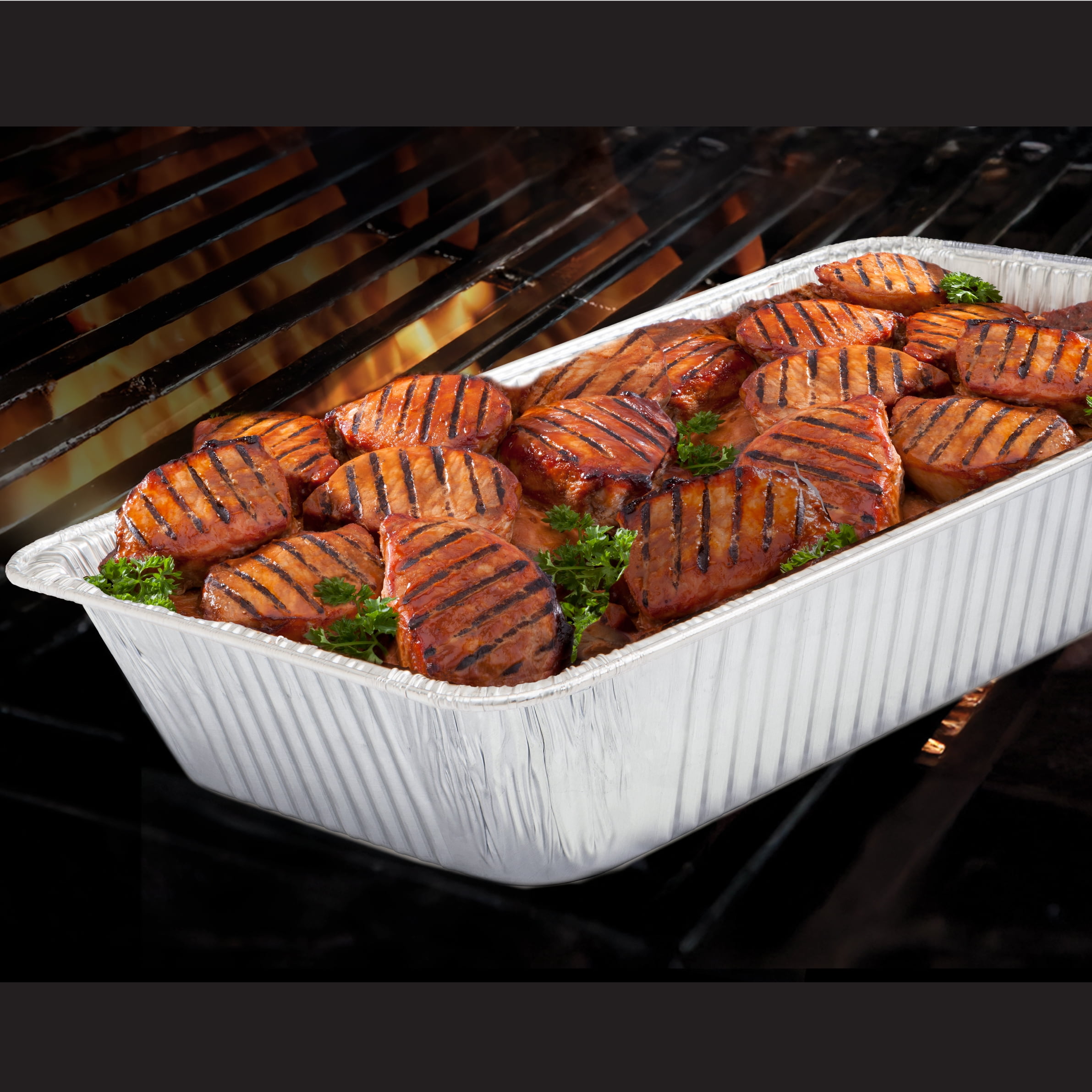 (2 pack) Handi-Foil 19.7" x 11.6" Aluminum Super King Extra Deep BBQ & Pasta Pan