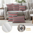 thumbnail image 6 of Outdoor Waterproof Pillow Covers Red Black Striped Decorative Throw Pillow Protectors,Pillowcase Cushion Cases for Patio Sofa Garden Couch,20x12in,Pack of 2, 6 of 9