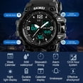 thumbnail image 6 of SKMEI Men's Military  Waterproof Watches for Men with Stopwatch Alarm LED Back Light Sports Watch, Black, 6 of 10