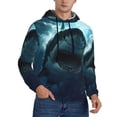 thumbnail image 2 of Fotbe Men's Hoodie with Undersea Shark Pattern - Kangaroo Pocket Pullover Hooded Sweatshirt, Perfect for Daily Wear, Travel, and Home-X-Large, 2 of 7
