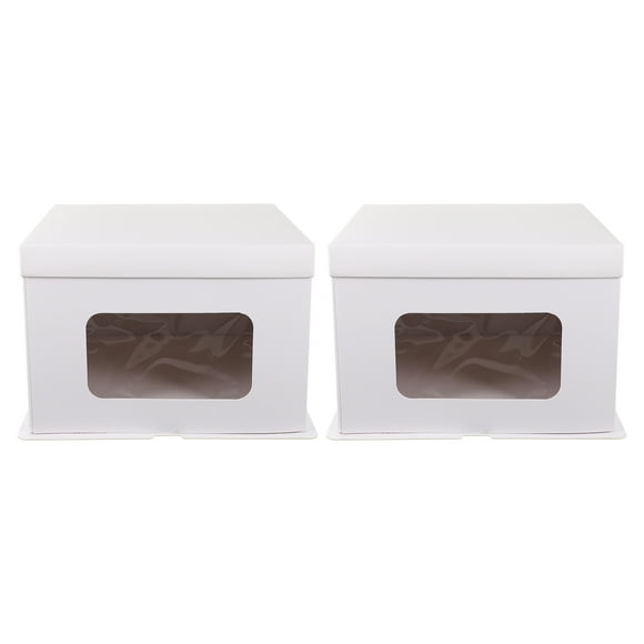 2pcs Birthday Cake Boxes Tall Cake Boxes with Window Bakery Pastry Boxes Cake Container