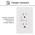 GE TamperResistant GFCI Receptacle Outlet with LED Guidelight, 15Amp