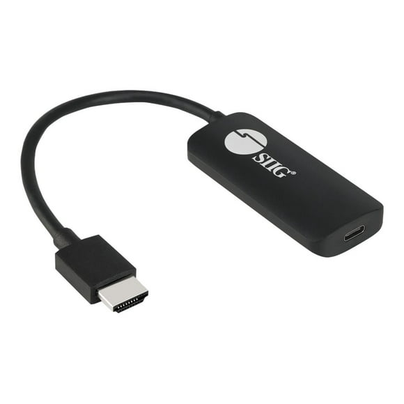 4K 60 Hz HDMI AUSB-C Daptateur Convertisseur - Micro-USB Type B (Alimentation Uniquement) vers 24 Broches Femelle - 5,9 Po Noir Actif