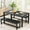 Black, variant on AWQM Dining Table Set with Two Benches, Kitchen Table Chairs Set for 4-6 Persons for Home, Kitchen and Dining Room,Industrial Brown