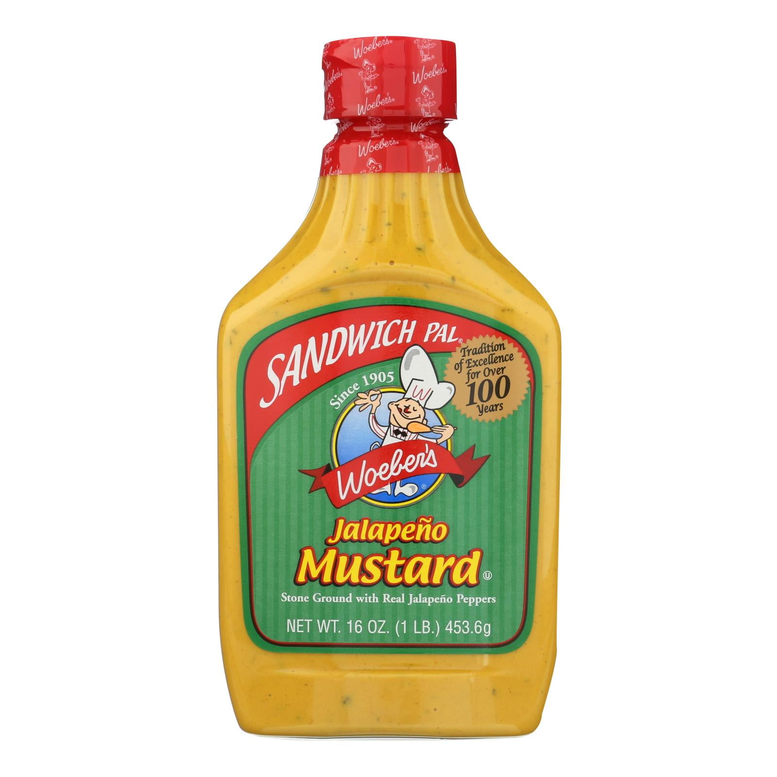 Woeber'S Sandwich Pal Jalapeno Mustard, 16 Oz.