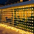 thumbnail image 2 of Cortina de luz LED de PVC con cascada de 300 LED, 3 x 3 m, lluvia de meteoritos, luz de lluvia, cortina de ventana con flujo de agua, luz de carámbano para decoración de bodas, 2 of 5