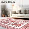 thumbnail image 2 of ODIKA 5'x7' Machine Washable Non-Slip Area Rug, Merry Evergreen Lattice Seasonal Hearth Embellishment High Traffic Rug with Pad, Red, 732178, 2 of 8