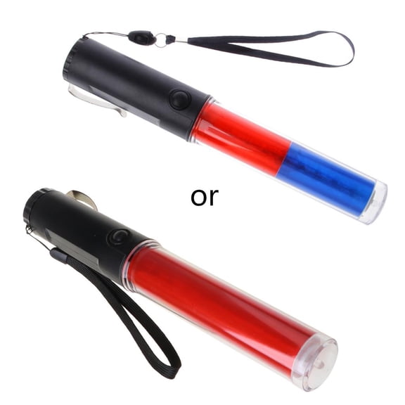 YIGSECU Powerful LED Flashlight Plastic Traffic Wand Torch 4 Modes for Flash