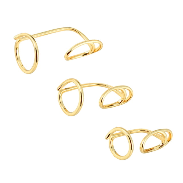 FONDOTIN 3 Pcs Bijoux en Cuivre Doré pour Ongles pour Femmes Bagues Réglables pour Doigts Usage Quotidien