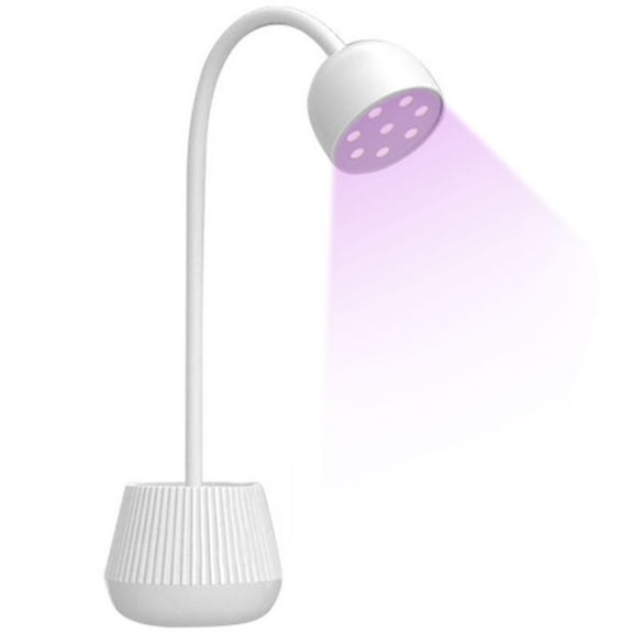 Pcapzz Lotus Mini Nail Lamp,LED UV Nail Lamp 360 Rotating Gooseneck 8 Light Beads 24W Quick Drying Nail Light For Manicurists and Beginners