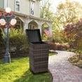 VINGLI Wicker Patio Trash Can, 27 Gallon Rattan Trash Can with