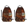 thumbnail image 2 of Kdxio Log Cabin Inside Print 2 Pack Car Kick Mat Seat Cover Back Protector Mat with Pockets for Organizer Backseat Protector and Storage Anti Kick Pad for Vehicles, 2 of 9