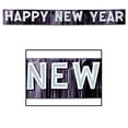 thumbnail image 2 of Beistle Pack of 6 Metallic Black "Happy New Year" Party Decoration Banner 9.6', 2 of 2