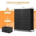 thumbnail image 3 of Simenmax 8 Drawer Dresser for Bedroom Fabric Dresser Chest of Closets Storage Units Organizer Tower Wooden Top Shelf for Bedroom, Hallway, Entryway, Closet,Black, 3 of 7