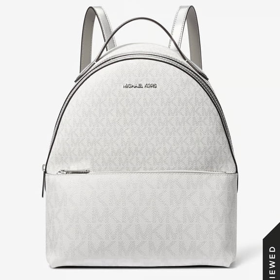 Michael Kors Sheila Medium Two-Tone Signature Logo Backpack Bag