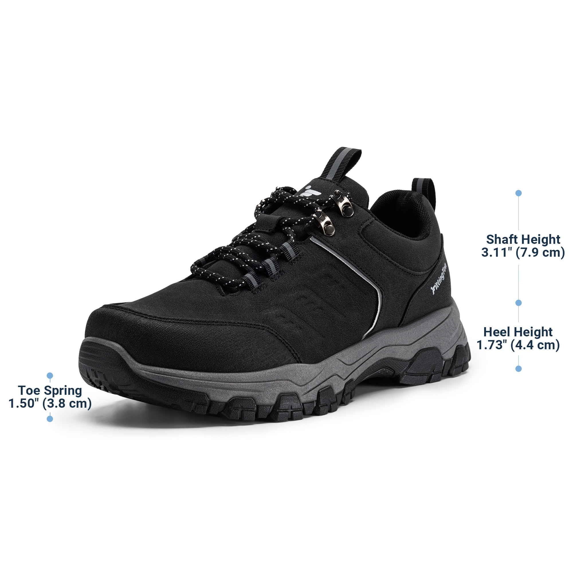 Fittington Men's Hiking Shoes Trekking Trails Outdoor Sneakers Walking Shoes with Arch Support, Reflective Safety Feature
