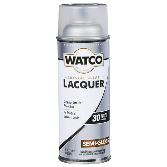 6-Pack of 11.25 oz Rust-Oleum 63181 Clear Watco Lacquer Spray, Semi-Gloss