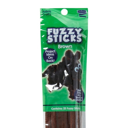Kids Craft Brown Fuzzy Sticks, 25 Count